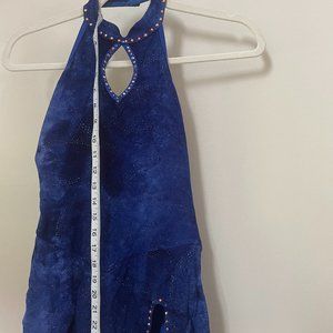 Blue figure skating dress adult xxs or girls 12-14